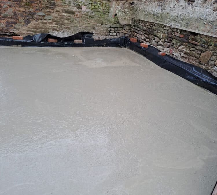 Damp course and Ground Floor Install – Barn Conversion