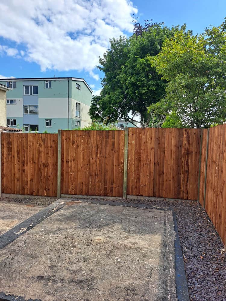 18 meters of feather edge fencing in Cwmbran