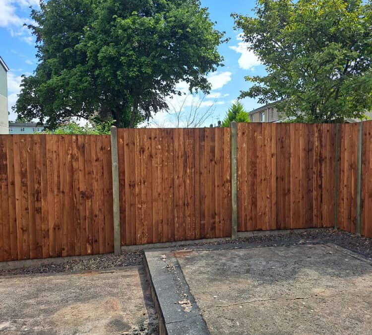 18 meters of feather edge fencing in Cwmbran