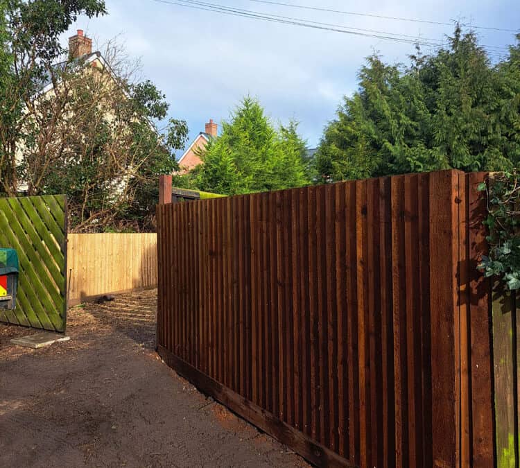 3.6 meters of 6ft feather edge fencing down in little mill