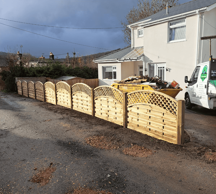 Wall taken down in Crickhowell then replaced with 20 meters of 6×4 fence panels