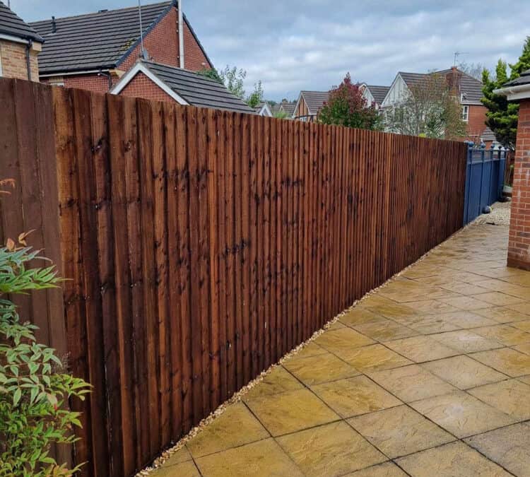 New 11 meters of 6ft feather edge fencing with double kick boards in Rogerstone